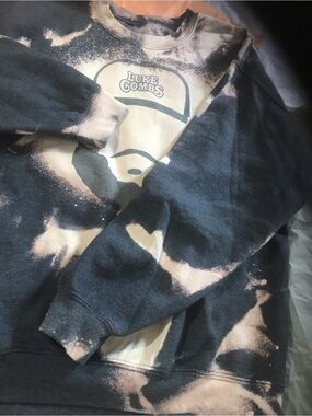 Luke Combs Black & Bleach Tie-Dye Crewneck Sweatshirt